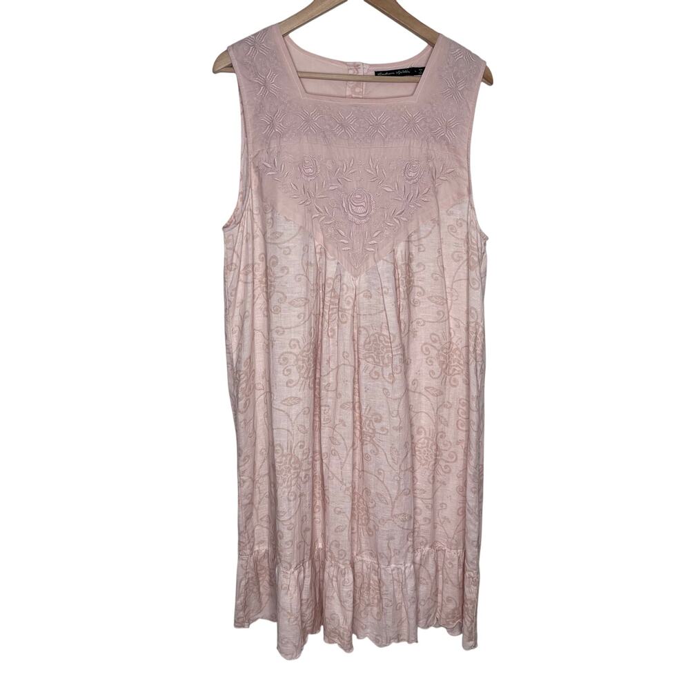 Gudrun Sjödén Linen Cotton Embroidered Midi Dress